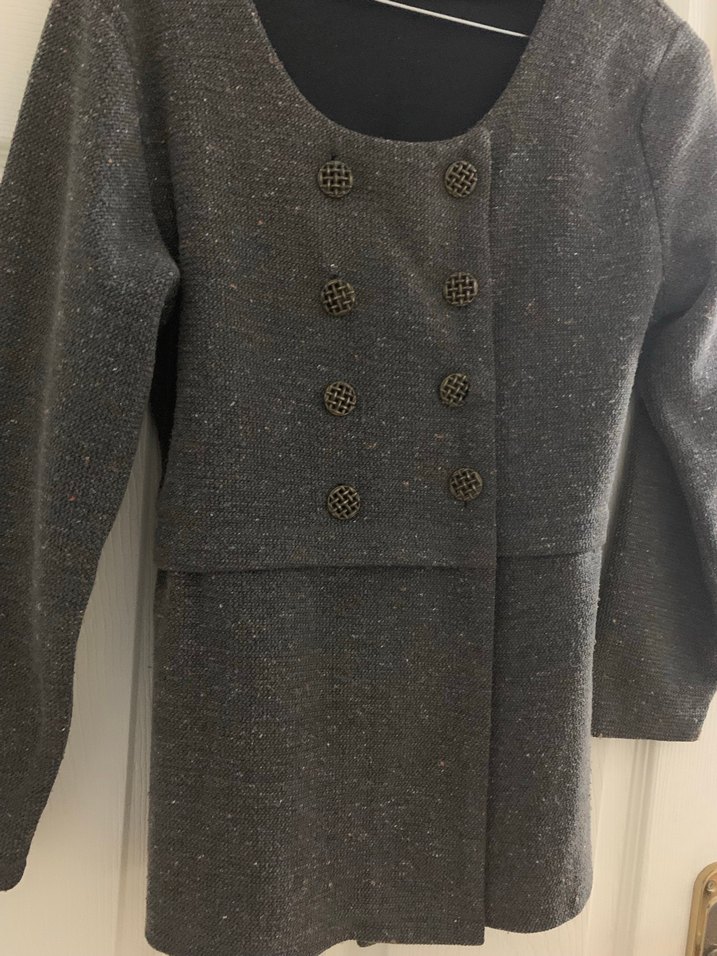 Düğmeli Gri Midi Hırka - Görsel 3