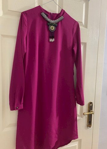 Zincir Detaylı Uzun Mor Bohem Tunik - Görsel 4