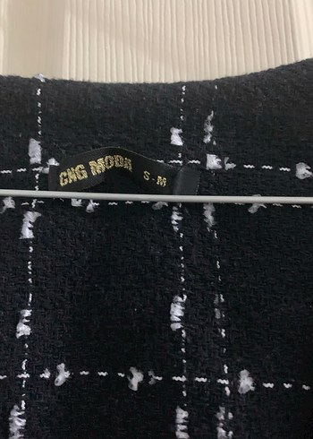 Kemerli Siyah Kareli Midi Kadın Yelek - Görsel 2