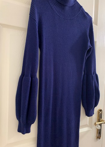 Lacivert Uzun Kollu Triko Elbise - Görsel 2