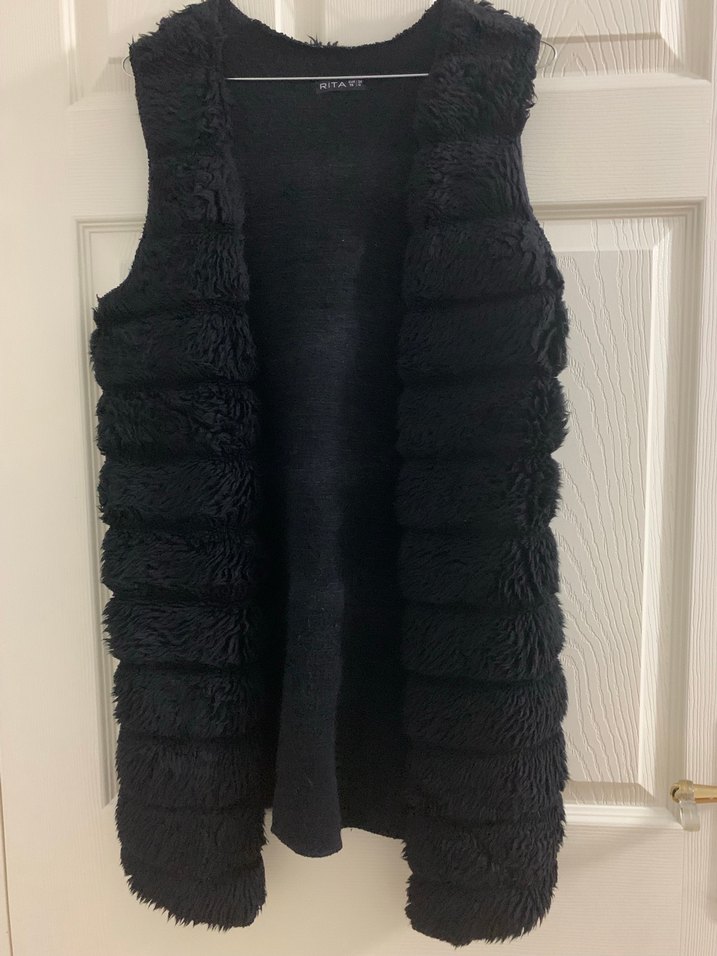 Siyah Kürklü Midi Kadın Yelek - Görsel 2