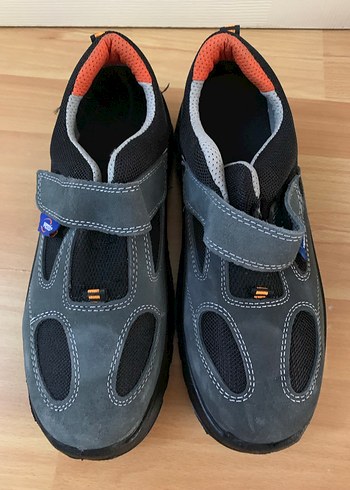 Gri Erkek Çelik Burunlu İş Ayakkabı Cırt Cırtlı - Görsel 2