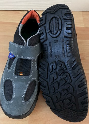 Gri Erkek Çelik Burunlu İş Ayakkabı Cırt Cırtlı - Görsel 3