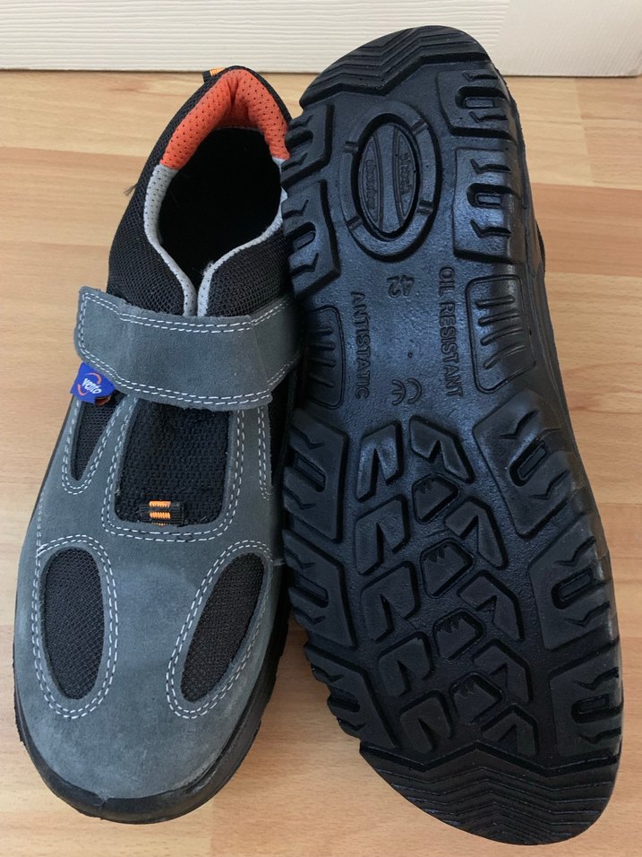 Gri Erkek Çelik Burunlu İş Ayakkabı Cırt Cırtlı - Görsel 3