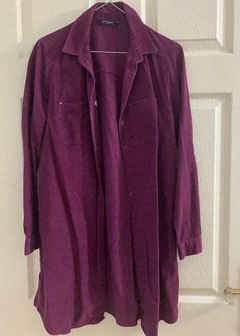 Mor kadife tunik gömlek - Görsel 2