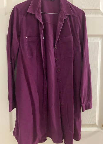 Mor kadife tunik gömlek - Görsel 4