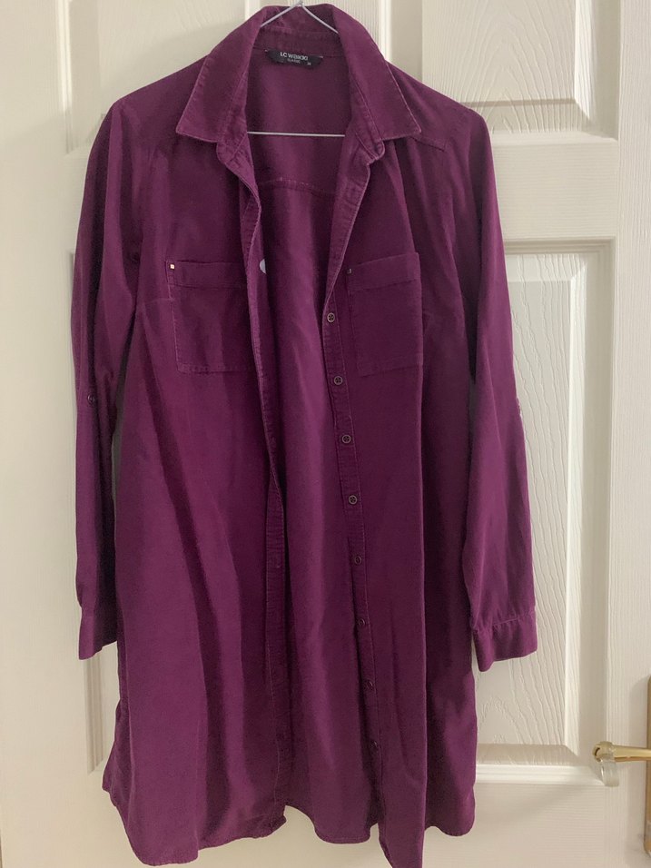 Mor kadife tunik gömlek - Görsel 2