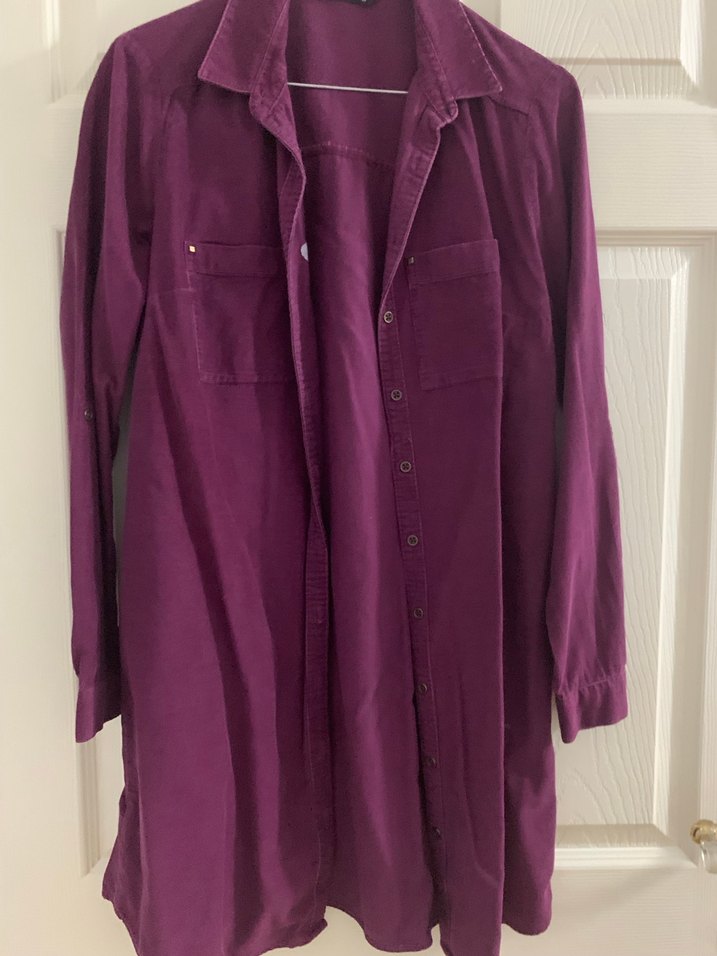 Mor kadife tunik gömlek - Görsel 4