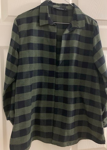 Kadın Yeşil Kareli Gömlek - Görsel 4