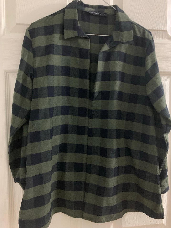 Kadın Yeşil Kareli Gömlek - Görsel 4