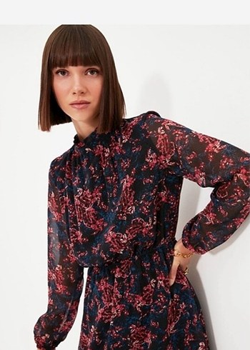 Kadın Çok Renkli Midi Bağlamalı Elbise - Görsel 2