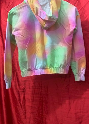 Kadın Çok Renkli Kapüşonlu Batik Sweatshirt - Görsel 2