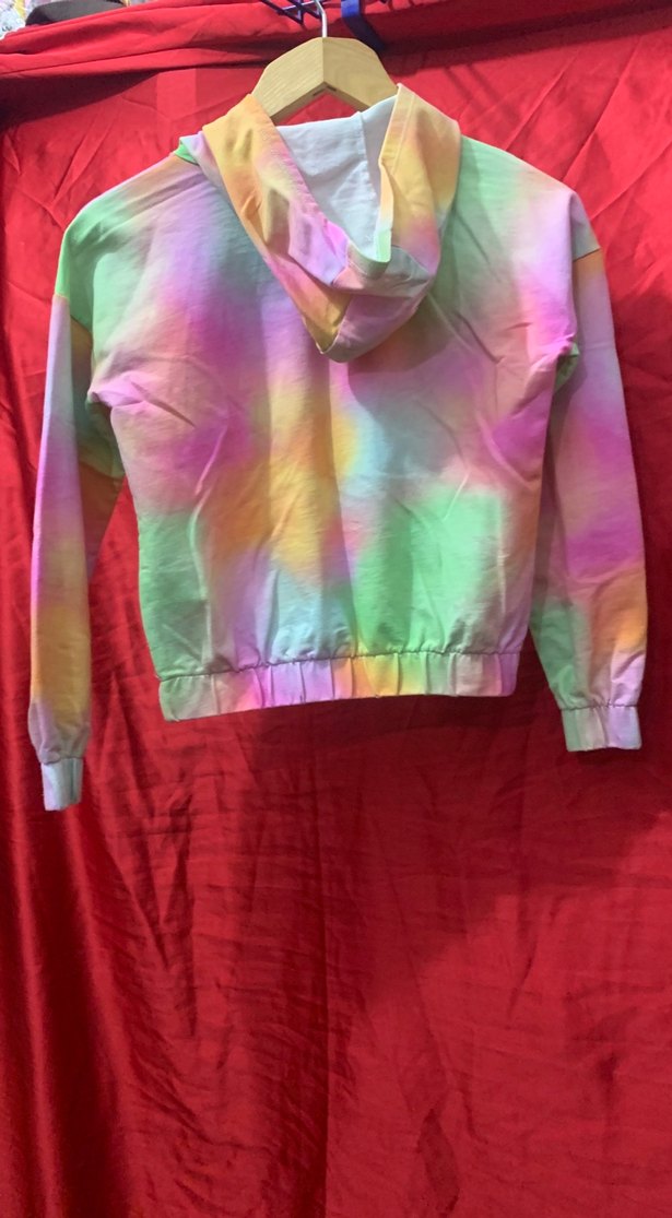 Kadın Çok Renkli Kapüşonlu Batik Sweatshirt - Görsel 2