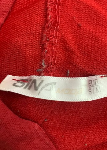 Kırmızı Uzun Kollu Crop Sweatshirt - Görsel 3