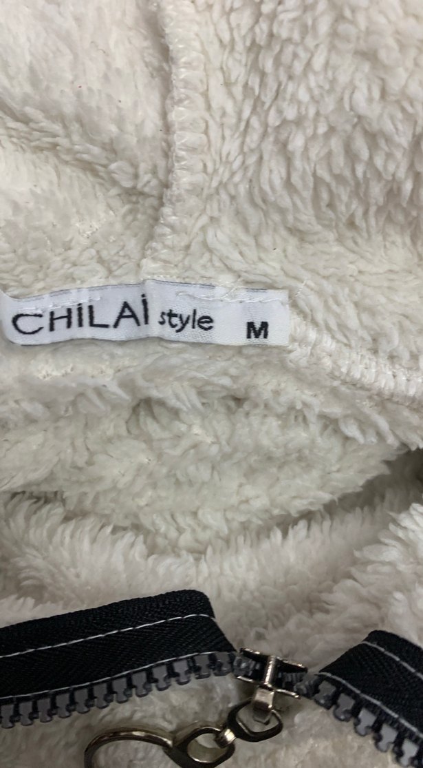 Kadın Gri Peluş Yarım Fermuarlı Sweatshirt - Görsel 3