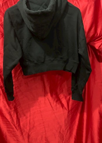 Siyah Yüksek Yakalı Kadın Sweatshirt - Görsel 2