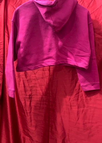 Fuşya Kapüşonlu Sweatshirt - Görsel 2