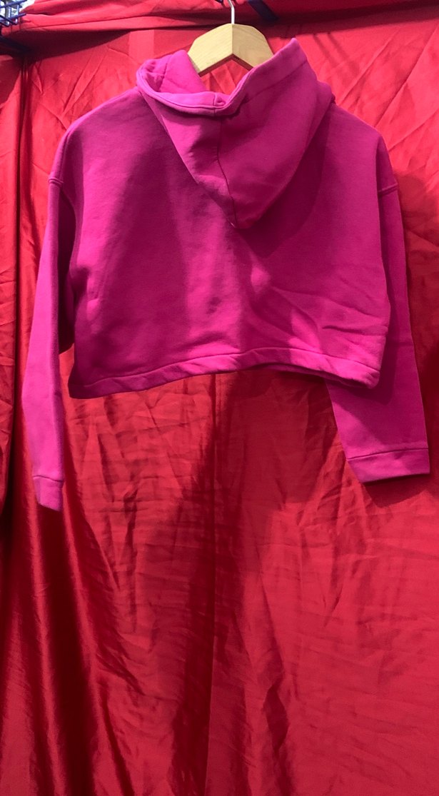 Fuşya Kapüşonlu Sweatshirt - Görsel 2