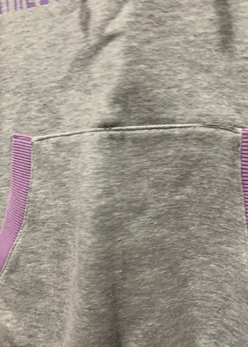 Gri Kapüşonlu Spor Sweatshirt - Görsel 4