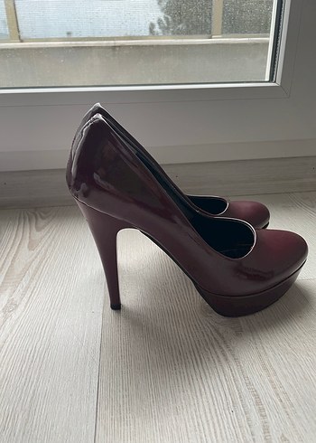 Bordo Rugan Stiletto Topuklu Kadın Ayakkabı Desa marka - Görsel 2