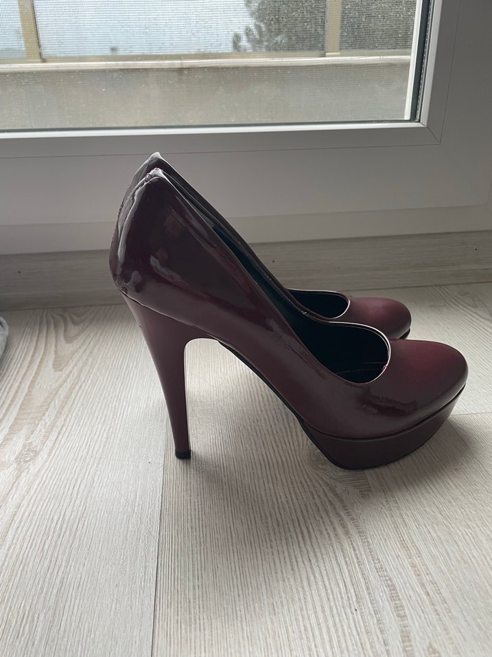 Bordo Rugan Stiletto Topuklu Kadın Ayakkabı Desa marka - Görsel 2