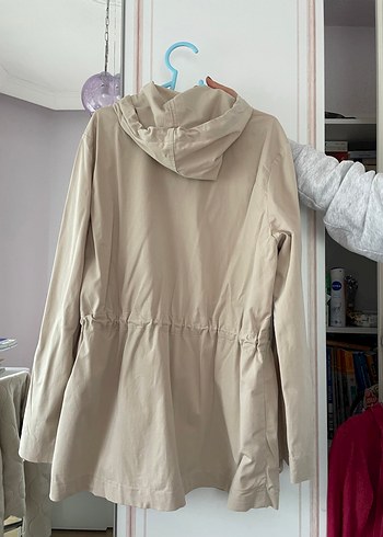 Bej Midi Kadın Yağmurluk Fermuarlı - Görsel 2