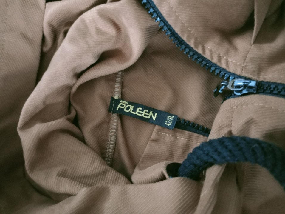 Bej Uzun Fermuarlı Hamile Ceket - Görsel 2