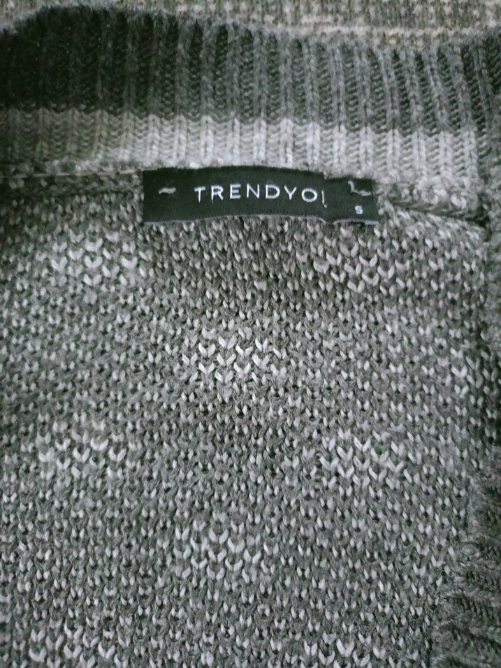Gri kadın Örgü Hırka - Görsel 2