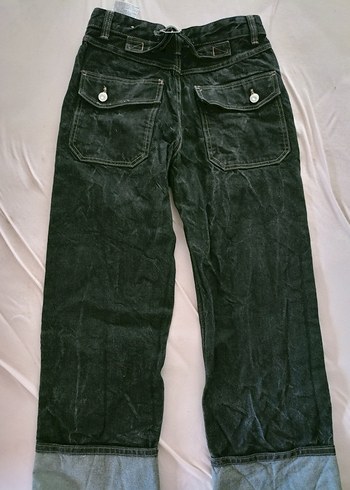 Siyah Bol Kesim Kadın Denim Pantolon - Görsel 3