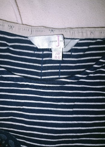 Çizgili Baskılı Uzun Kollu Kız Tişörtü - Görsel 2