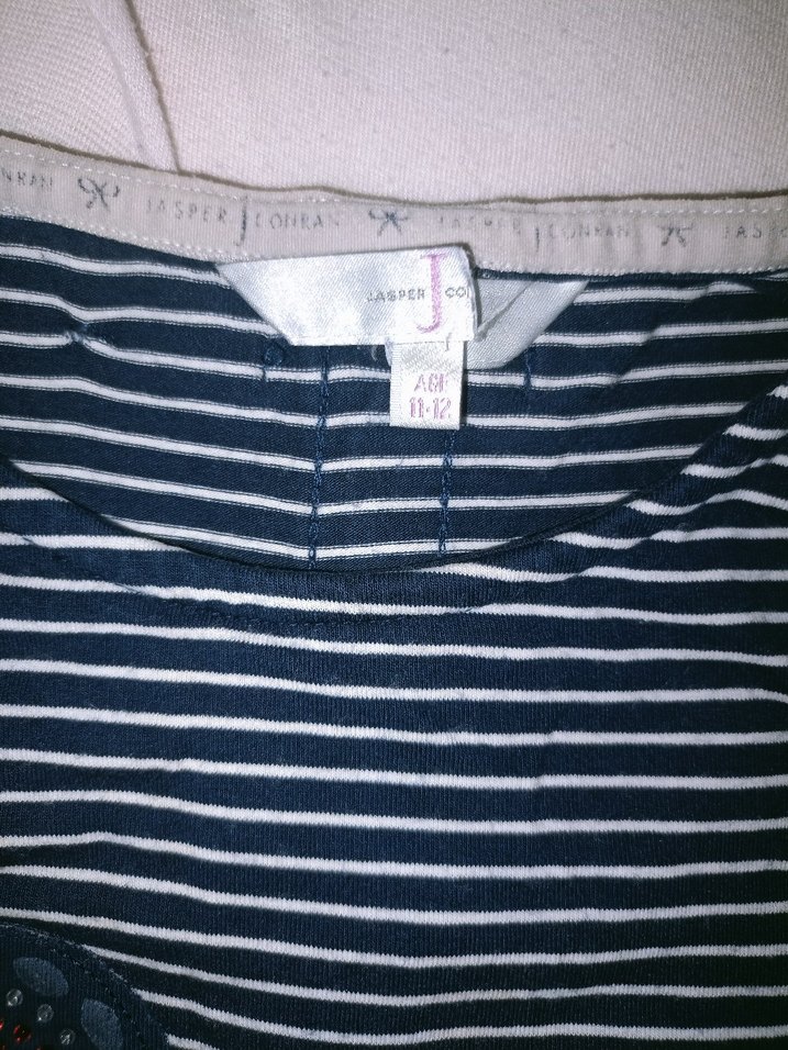 Çizgili Baskılı Uzun Kollu Kız Tişörtü - Görsel 2