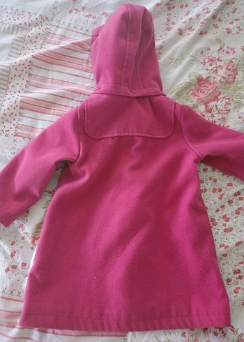 Kız Çocuk Pembe Kapüşonlu Kaban - Görsel 2