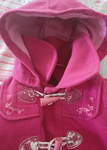 Kız Çocuk Pembe Kapüşonlu Kaban - Görsel 3