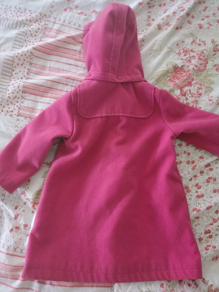 Kız Çocuk Pembe Kapüşonlu Kaban - Görsel 2