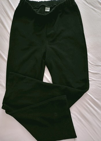 Siyah Kız çocuğuNormal Boy Rahat İspanyol Paça Pantolon - Görsel 2