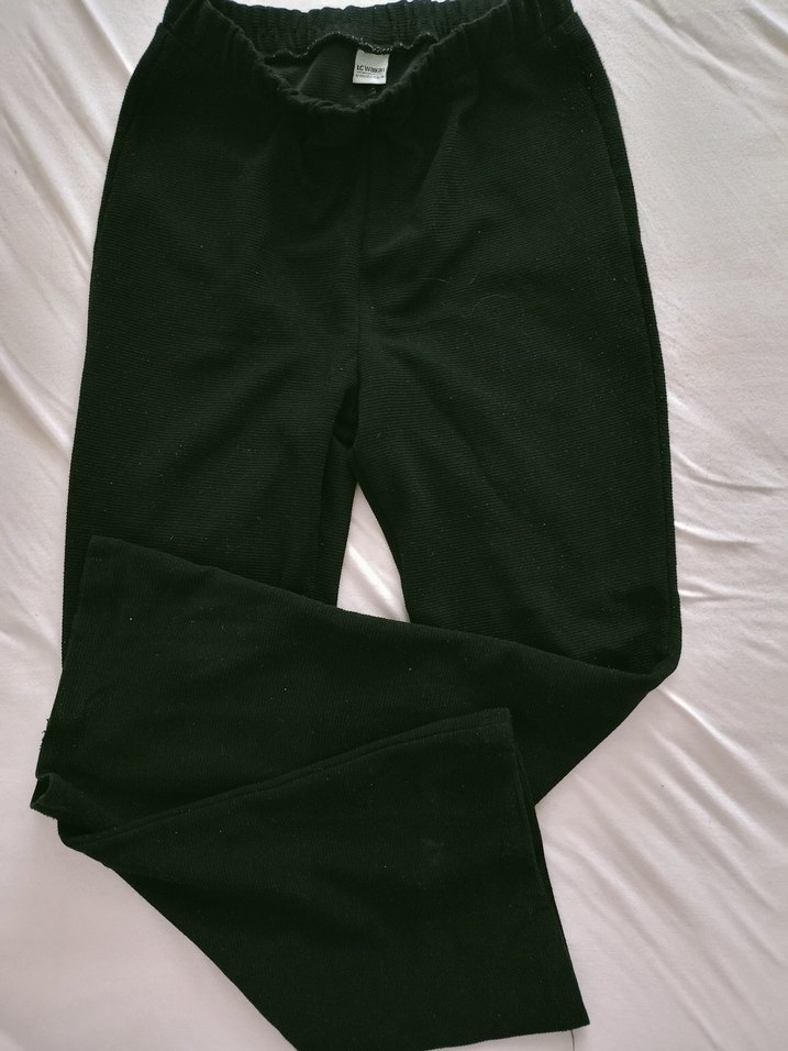 Siyah Kız çocuğuNormal Boy Rahat İspanyol Paça Pantolon - Görsel 2