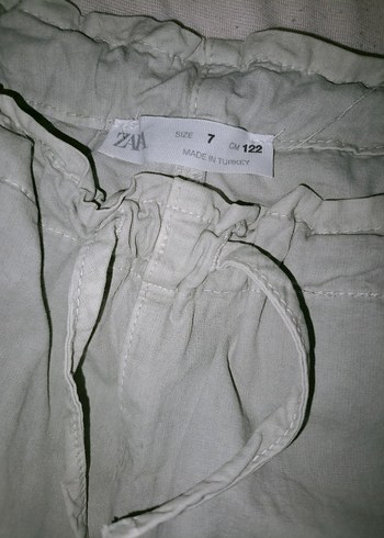 Bej Kız çocuğu Keten Rahat Kesim Pantolon - Görsel 2