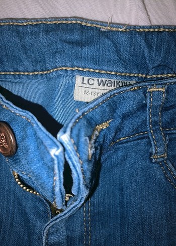 Düğmeli Mavi Kadın Denim Pantolon - Görsel 2