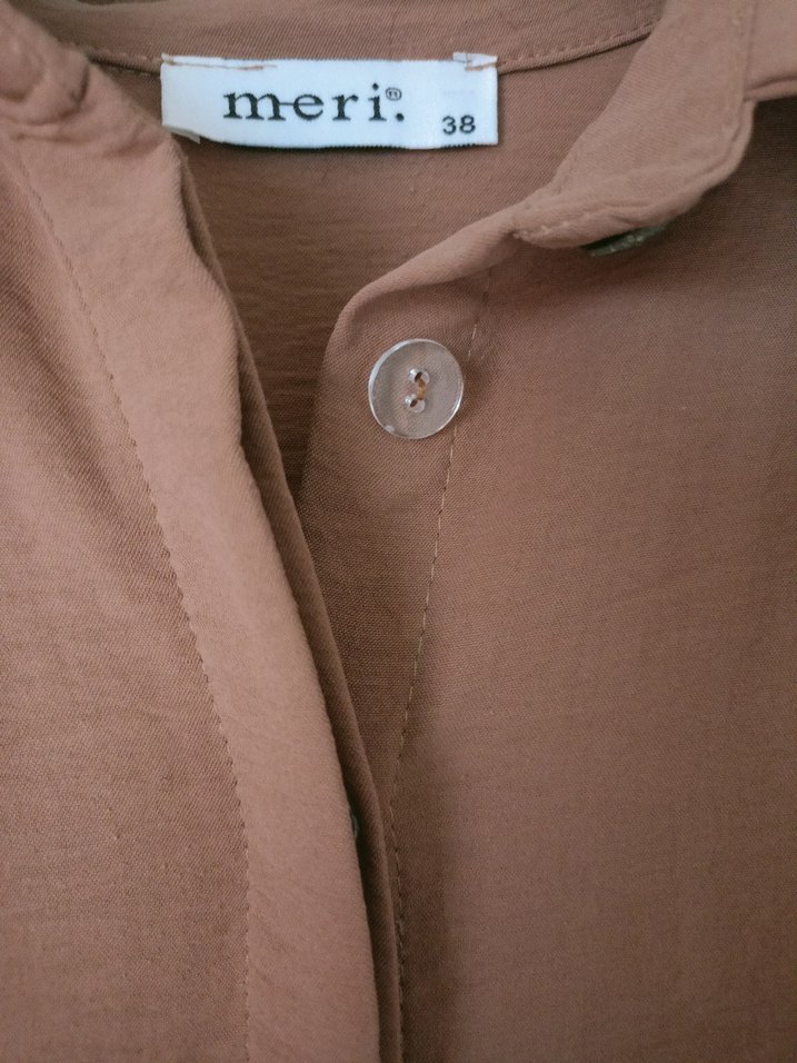 Bej Kadın Uzun Keten Elbise - Görsel 2