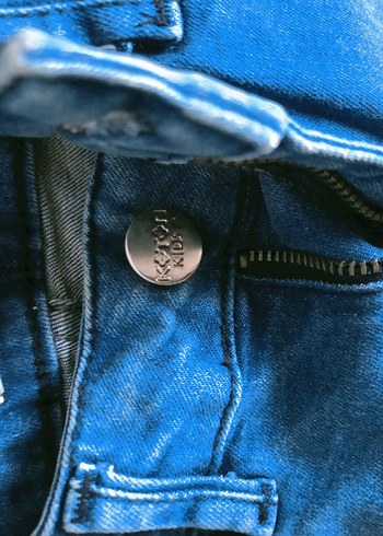 Nakışlı Mavi kız çocuk Kot Pantolon (7-8 yaş) - Görsel 2