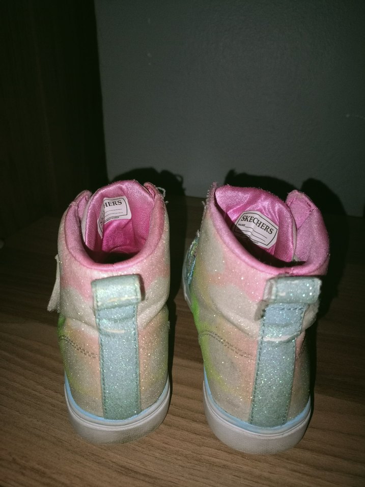 Kız Çocuk Renkli Bağcıklı ve Cırt Cırtlı Spor Ayakkabı - Görsel 3