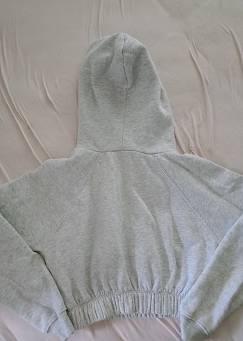 Gri Kapüşonlu Kadın Sweatshirt - Görsel 4