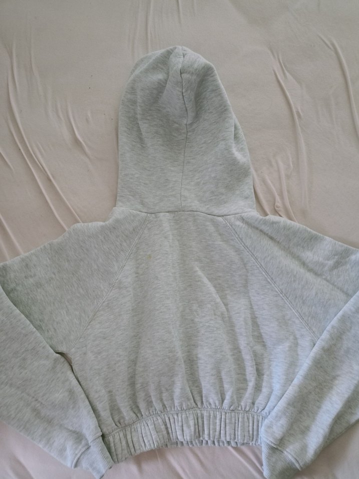 Gri Kapüşonlu Kadın Sweatshirt - Görsel 4