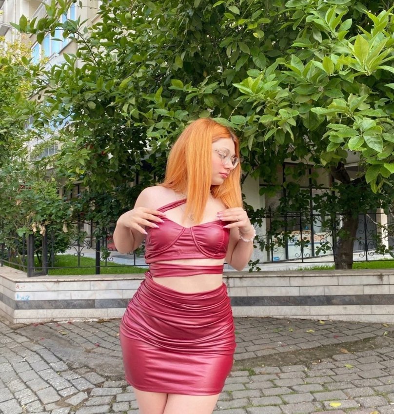 Bordo Deri Drapeli Mini Elbise - Görsel 4