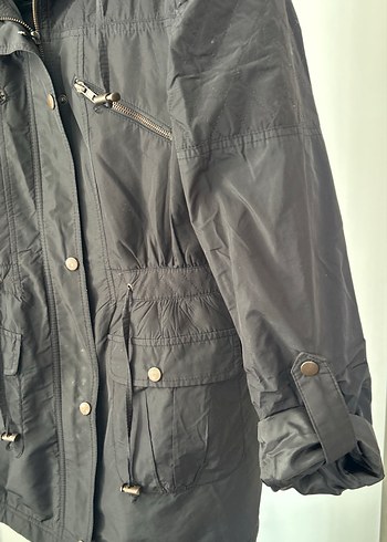 Siyah Midi Boy Düğmeli Kadın Ceket - Görsel 3