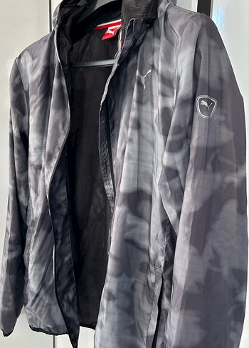 Gri kamuflajlı Desenli Fermuarlı Yağmurluk - Görsel 3