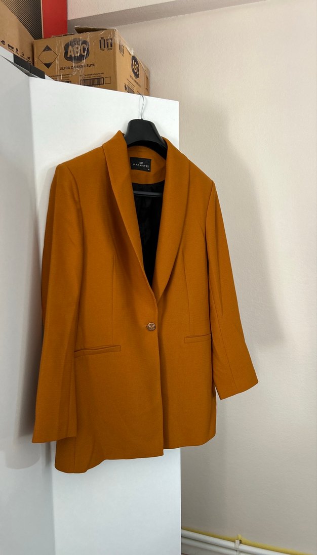 Düğmeli Kadın kumas Blazer Ceket - Görsel 2