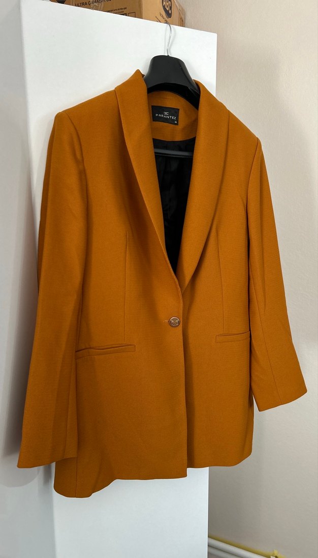 Düğmeli Kadın kumas Blazer Ceket - Görsel 3