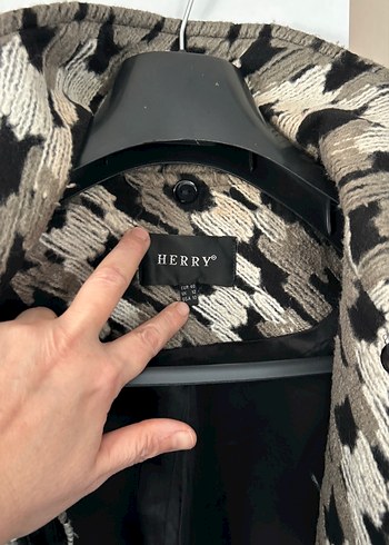 Gri şık Desenli Midi Kadın Kaban - Görsel 4