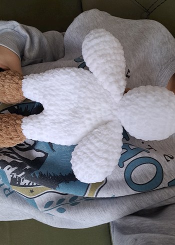 Beyaz ve kahverengi peluş ördek oyuncak - Görsel 4